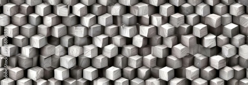 a repeating pattern of gray cubes arranged in a grid-like fashion, creating a visually striking and geometric design