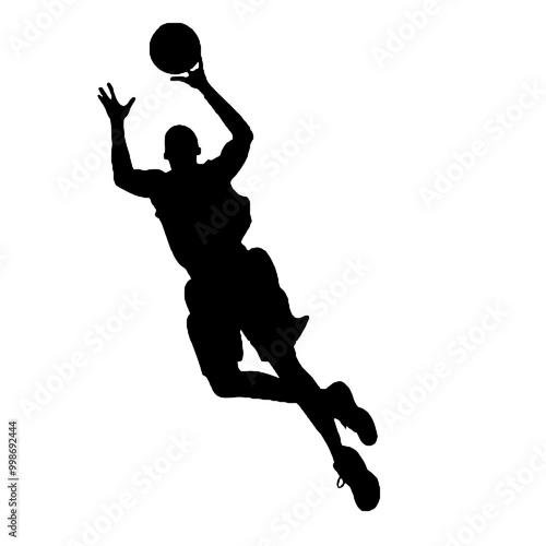 slam dunk silhouette vector illustration