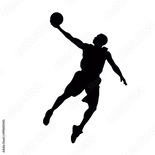 slam dunk silhouette vector illustration