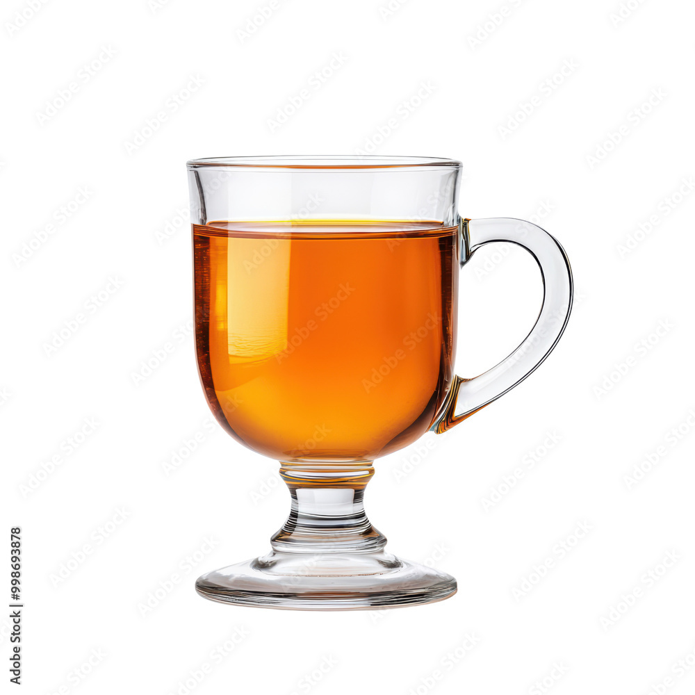Elegant glass of amber tea on a transparent background Elegant glass of amber tea on a transparent background