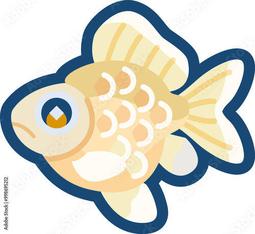 かわいい金魚（越之錦）のイラスト