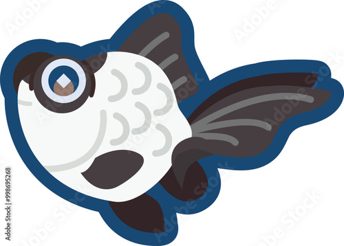 かわいい金魚（蝶尾）のイラスト