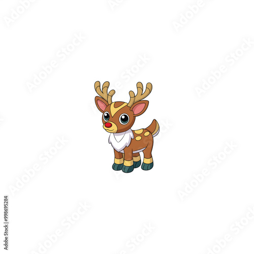 reindeer with christmas tree