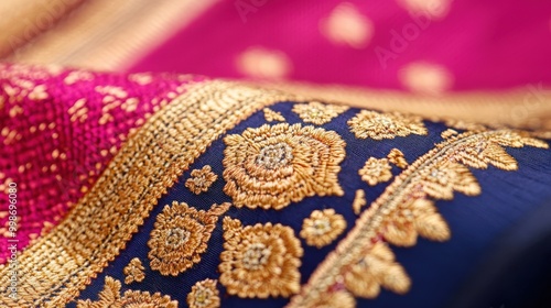 Exquisite kanjeevaram saree embroidery ideal for traditional fashion prints photo