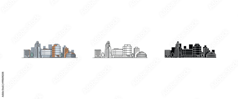 Fototapeta premium Building clipart vector art illustration