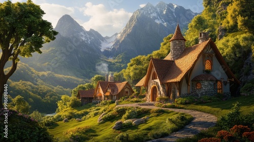 Enchanted Village in a Magical Landscape