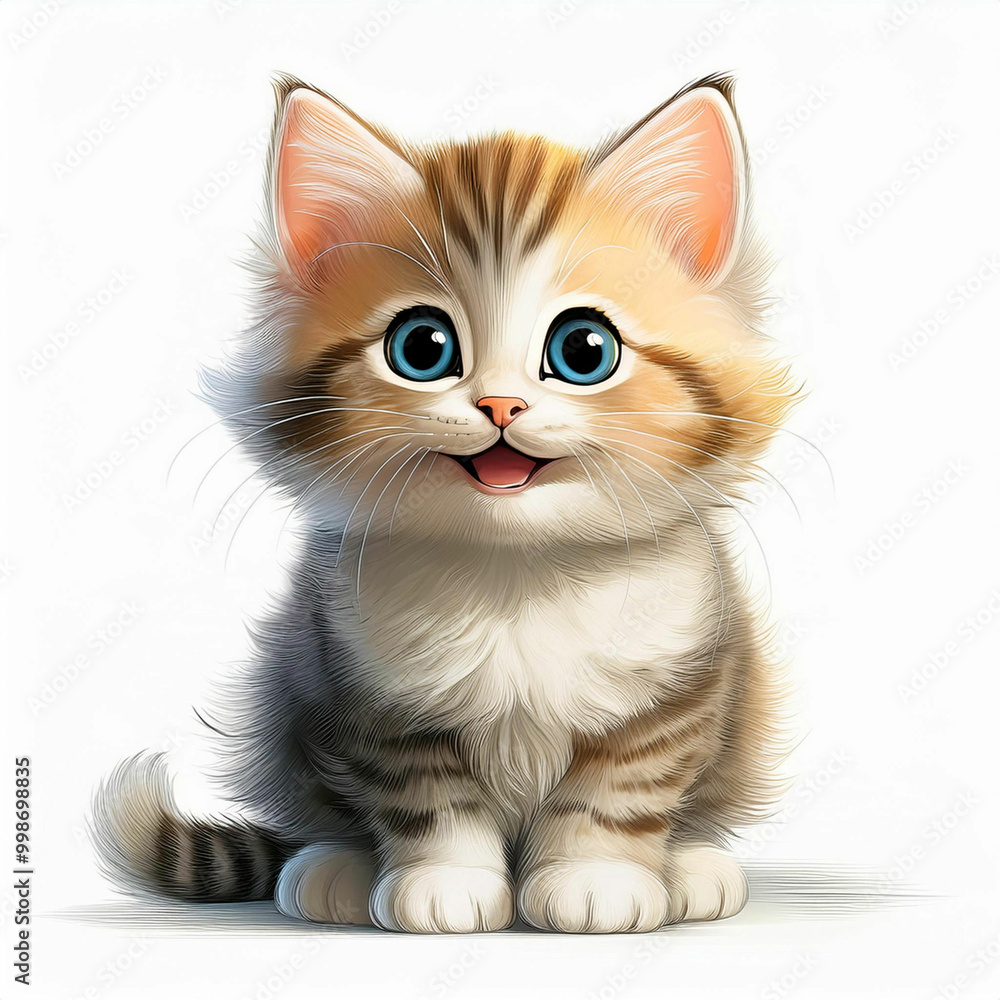 Baby cat – With their slow movements and adorable faces, baby cat are cute and always seem to be smiling.on white background Baby cat – With their slow movements and adorable faces, baby cat are cute and always seem to be smiling.on white background