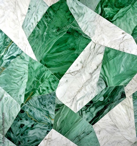 Wallpaper Mural a close-up view mosaic tile pattern composed of various shades of green marble Torontodigital.ca