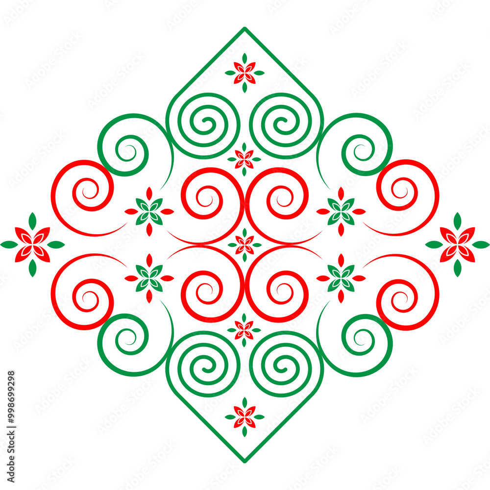 Hmong ethnic fabric patterns are spiral lines connected in shapes and flowers, which combine traditional and modern designs, used in clothing design.