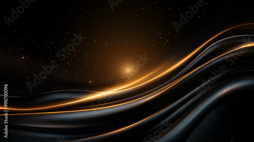 Abstract background design with glowing blue stars and light waves, perfect for futuristic wallpaper or space-themed illustration 