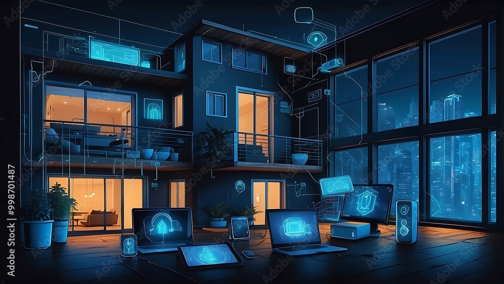 Augmented reality smart home blueprint for modern living. Augmented reality smart home blueprint for modern living.