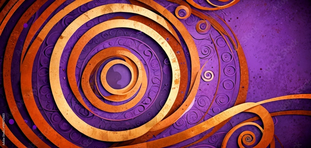 a vibrant abstract composition with concentric circles in shades of orange and purple, creating a dynamic and visually striking pattern. a vibrant abstract composition with concentric circles in shades of orange and purple, creating a dynamic and visually striking pattern.
