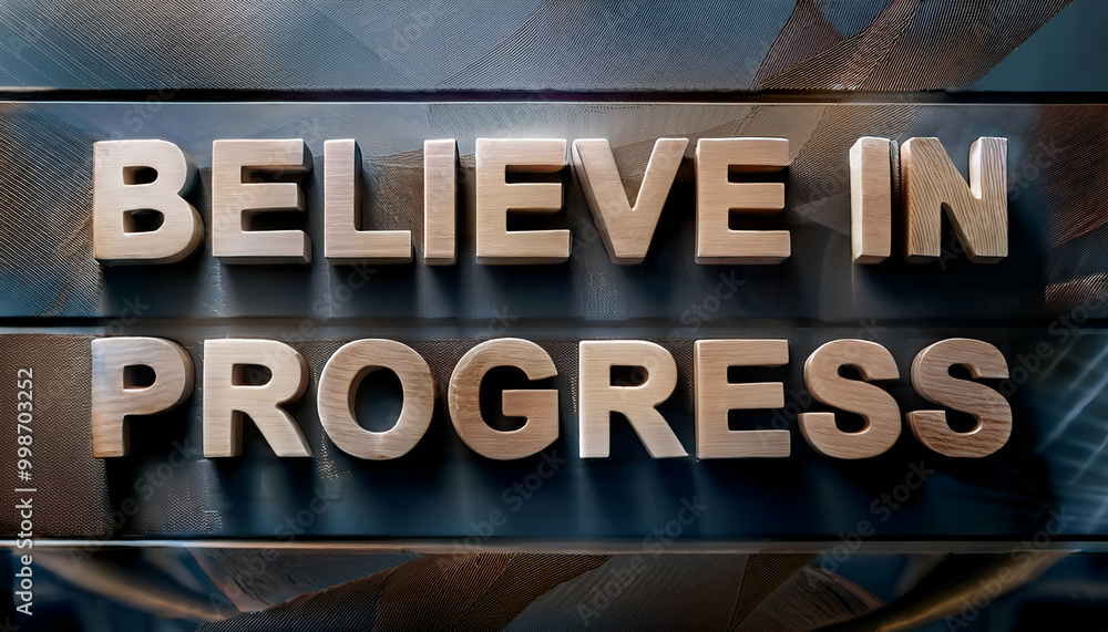 Fototapeta premium Believe in progress Word