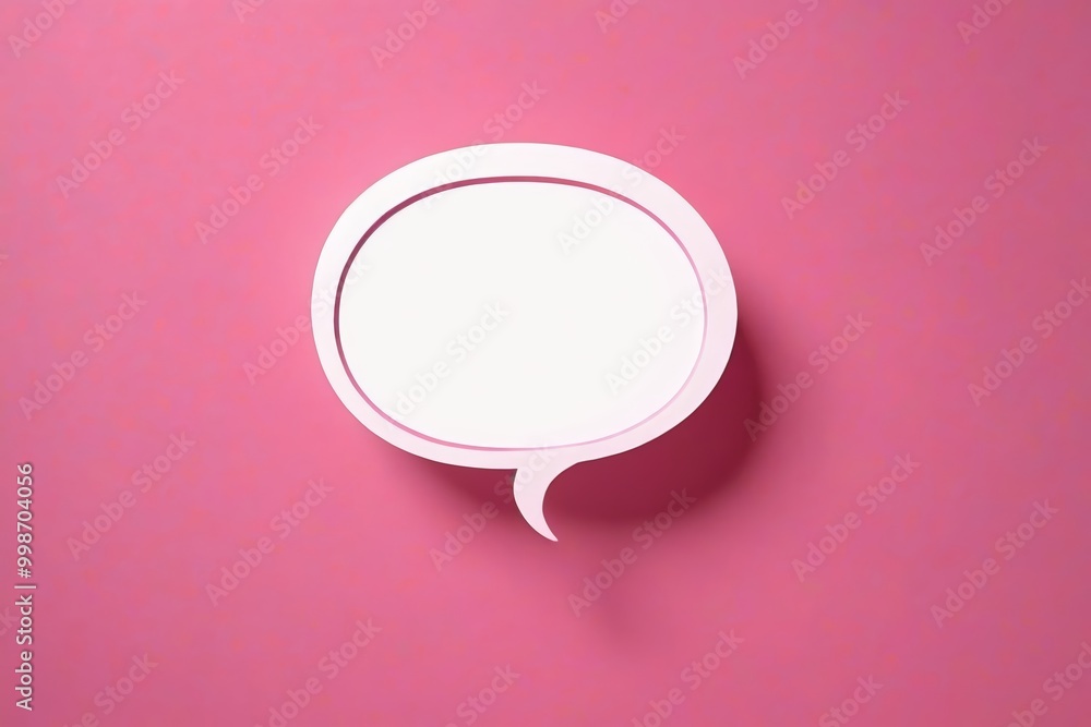 there is a white speech bubble on a pink background there is a white speech bubble on a pink background