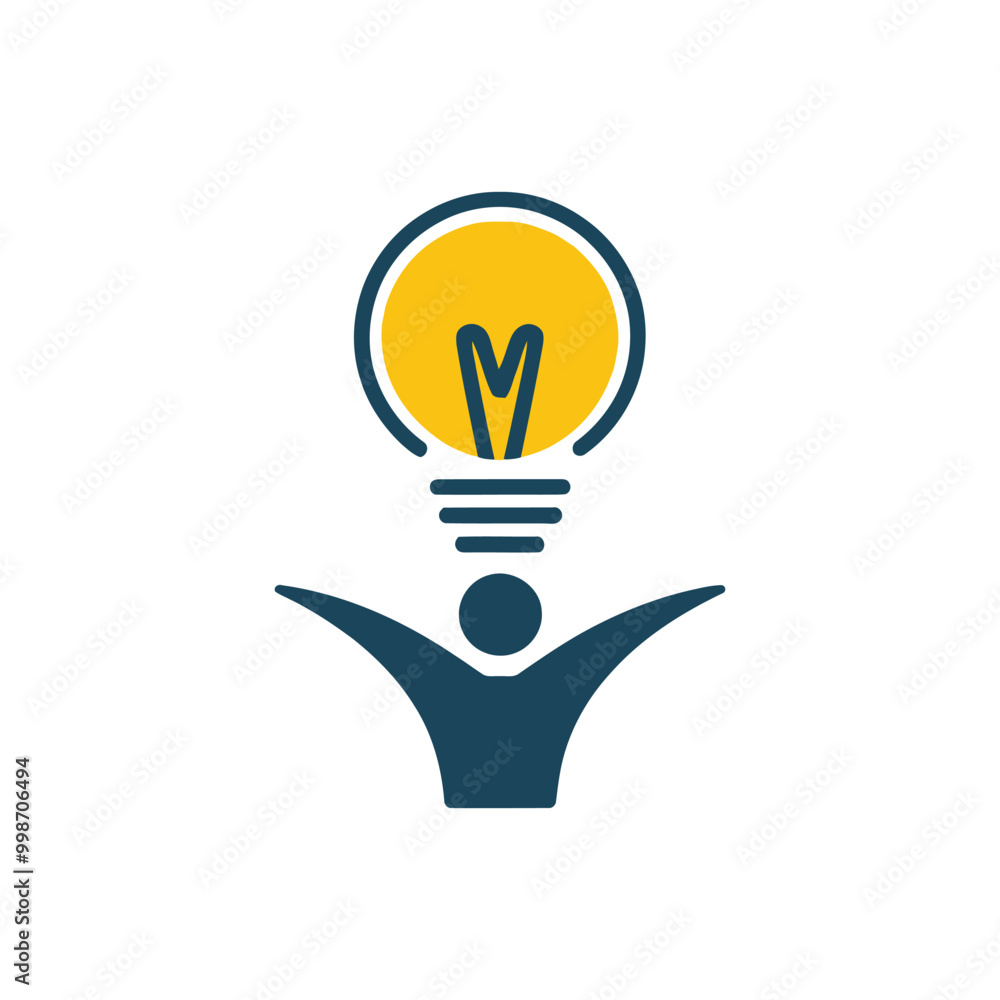 Man and light bulb light bulb logo template design Man and light bulb light bulb logo template design