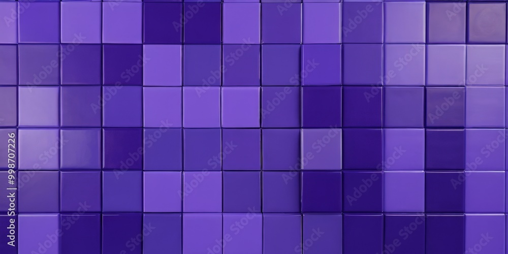 A grid of square tiles in various shades of purple, creating a visually striking and harmonious pattern. A grid of square tiles in various shades of purple, creating a visually striking and harmonious pattern.