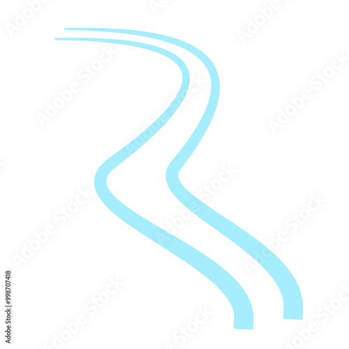 Hand drawn Sky sport track in snow. Vector illustration