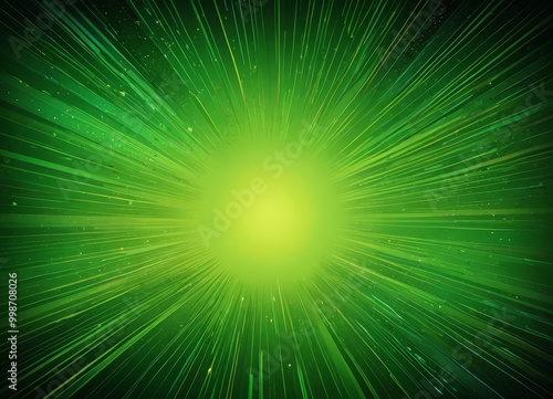 a vibrant, abstract background with a radiant yellow center surrounded by radiating green and yellow lines, creating a sense of energy and movement