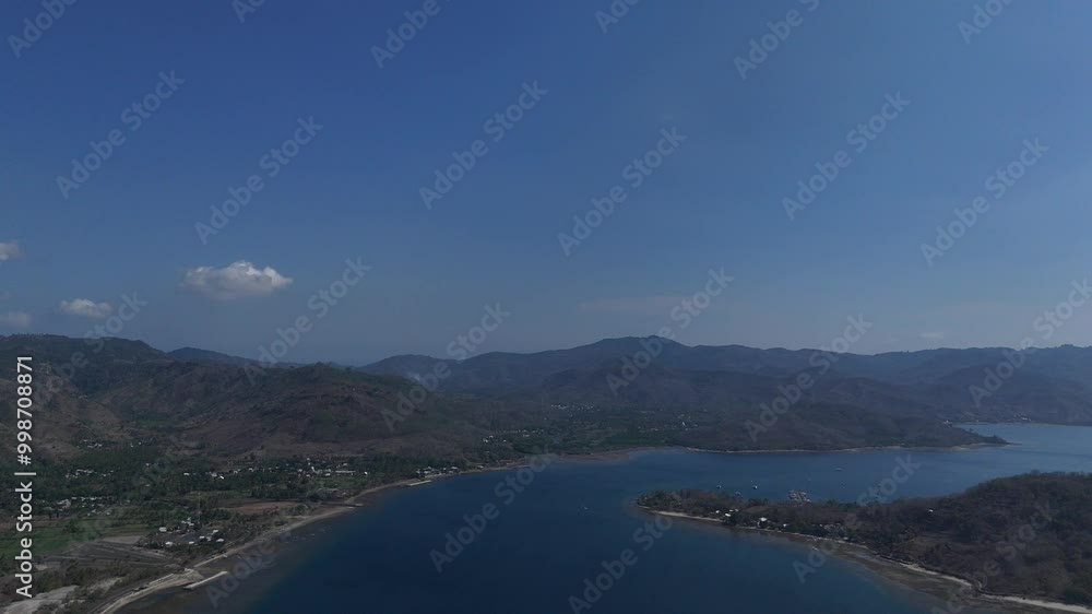 Aerial Video - lake tahoe state, lake in the mountains, landscape with snow Aerial Video - lake tahoe state, lake in the mountains, landscape with snow