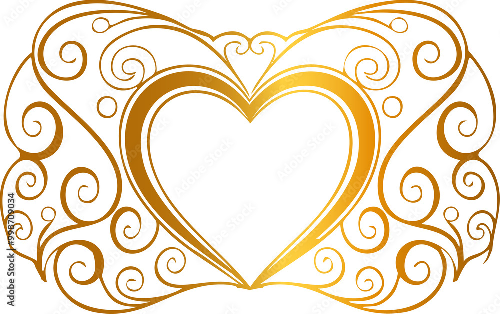 Ornate decorative frame with heart and swirls.
Ornate decorative frame with heart and swirls.