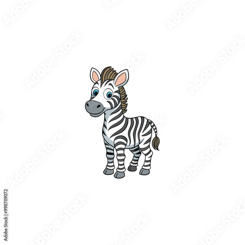 zebra cartoon isolated on white