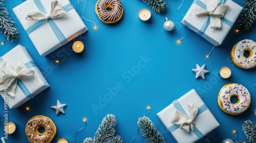 Hanukkah Gift Boxes and Decorations photo