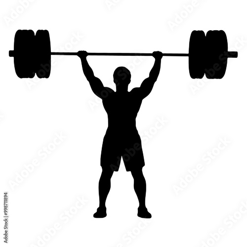 silhouette of a person lifting weights