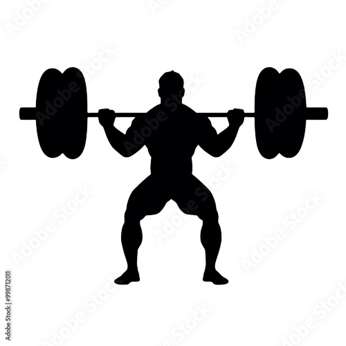 silhouette of a person lifting weights