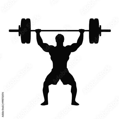 silhouette of a person lifting weights