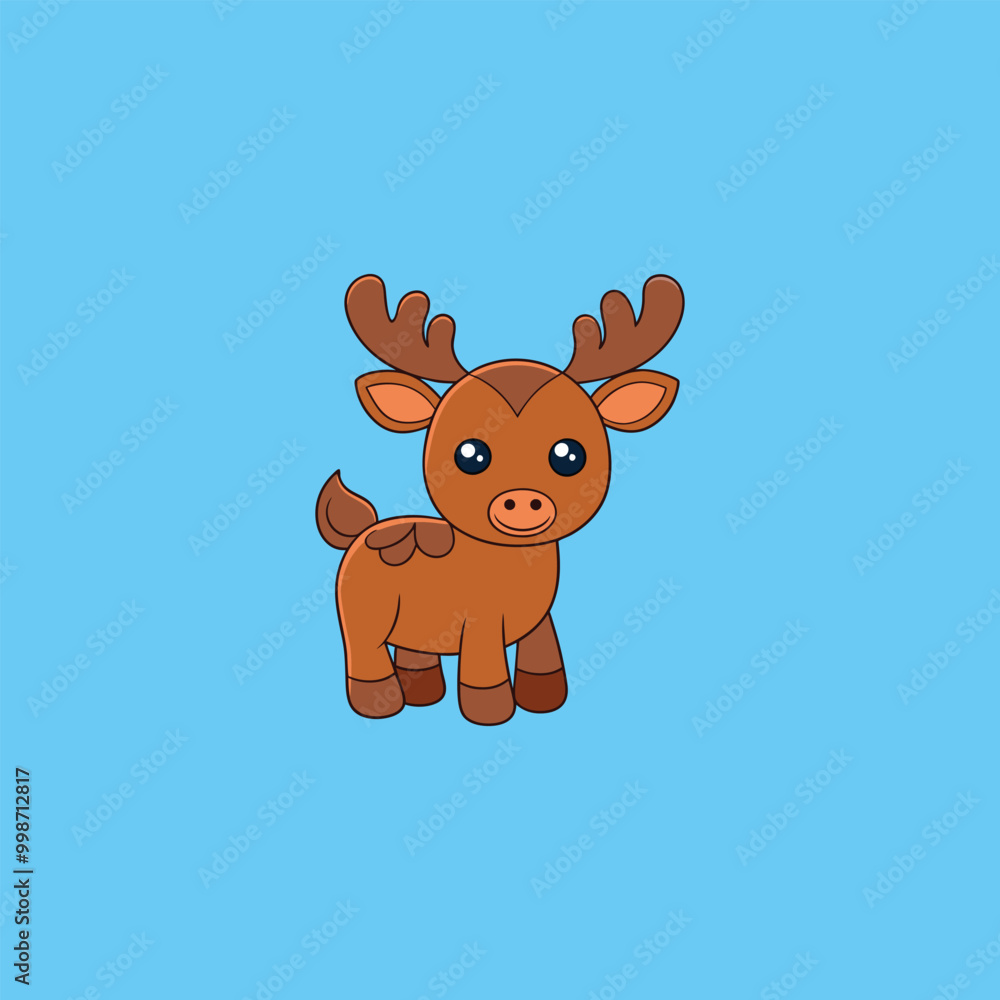 Deer or reindeer forest animal vector cartoon character Deer or reindeer forest animal vector cartoon character
