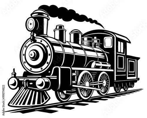 old train retro locomotive steam silhouette vector illustration,Black silhouette retro train engine