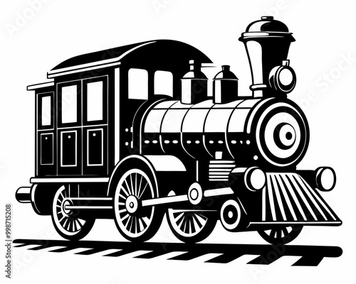 old train retro locomotive steam silhouette vector illustration,Black silhouette retro train engine