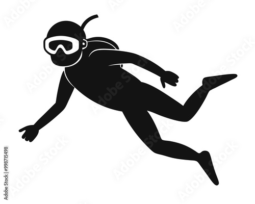 scuba diving silhouette vector,scuba diving vector icon