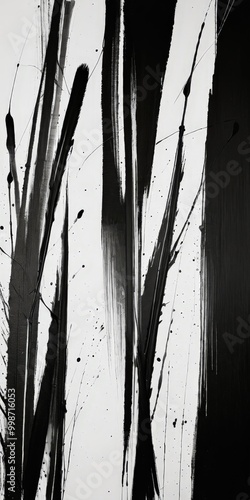 Abstract Black and White Painting photo