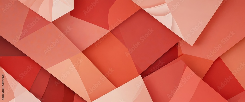 Fototapeta premium a vibrant abstract composition of overlapping geometric shapes in shades of red and pink, creating a dynamic and visually striking pattern