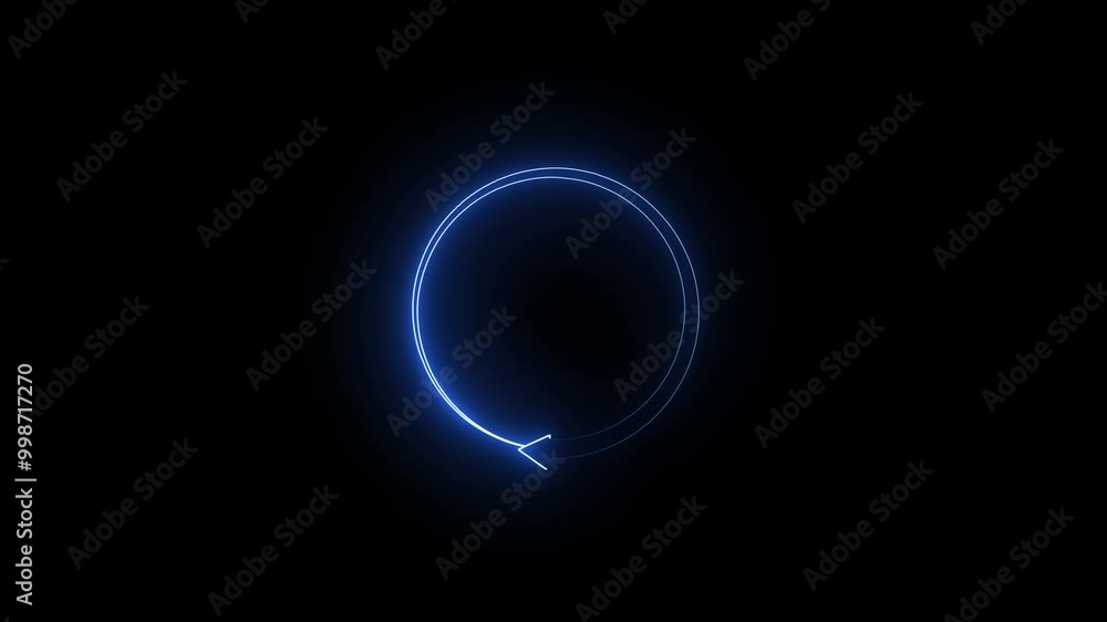 glowing neon line arrow circle loading icon cyan color animation. Motion graphic and animation black background. glowing neon line arrow circle loading icon cyan color animation. Motion graphic and animation black background.