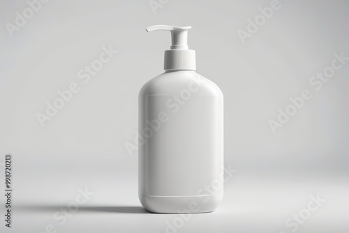 a close up of a bottle of liquid with a white pump