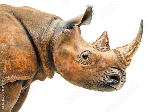 a close up of a rhinoceros photo