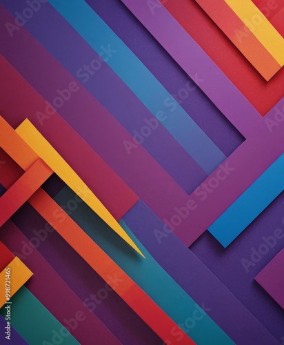 Wallpaper Mural a vibrant abstract composition of overlapping diagonal lines in various colors, including red, orange, yellow, blue, and purple, creating a dynamic and visually striking pattern Torontodigital.ca