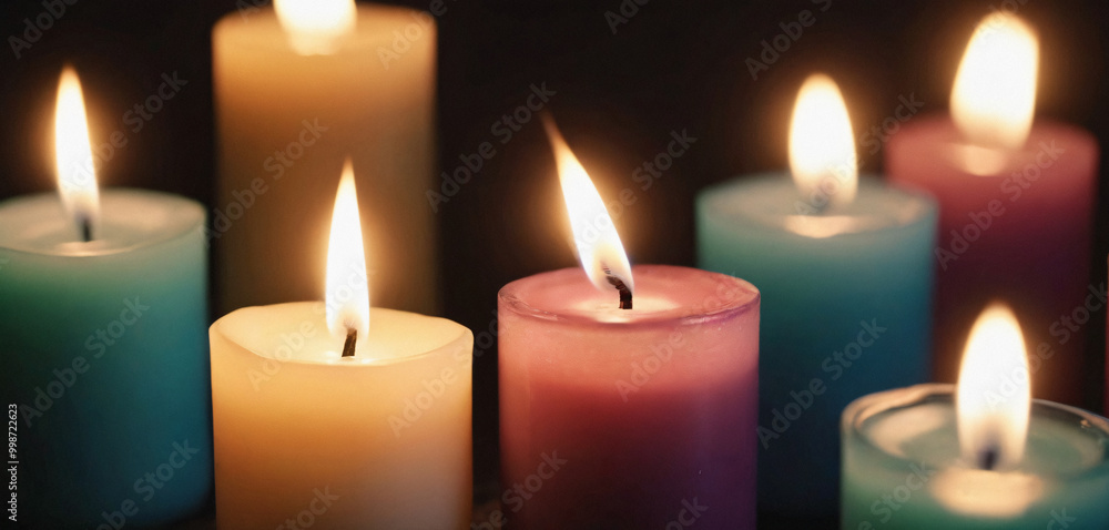 Burning Candles on a Dark Background Burning Candles on a Dark Background