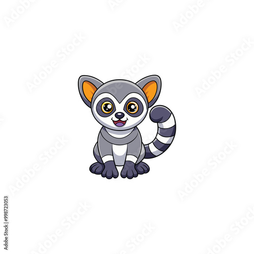 Cartoon monkey lemur vector illustration photo