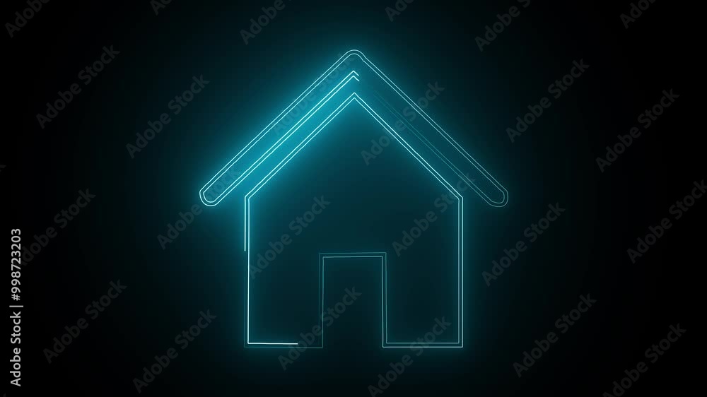 Neon line Cool linear animated home icon. Real estate icon animation. e_1328 Neon line Cool linear animated home icon. Real estate icon animation. e_1328