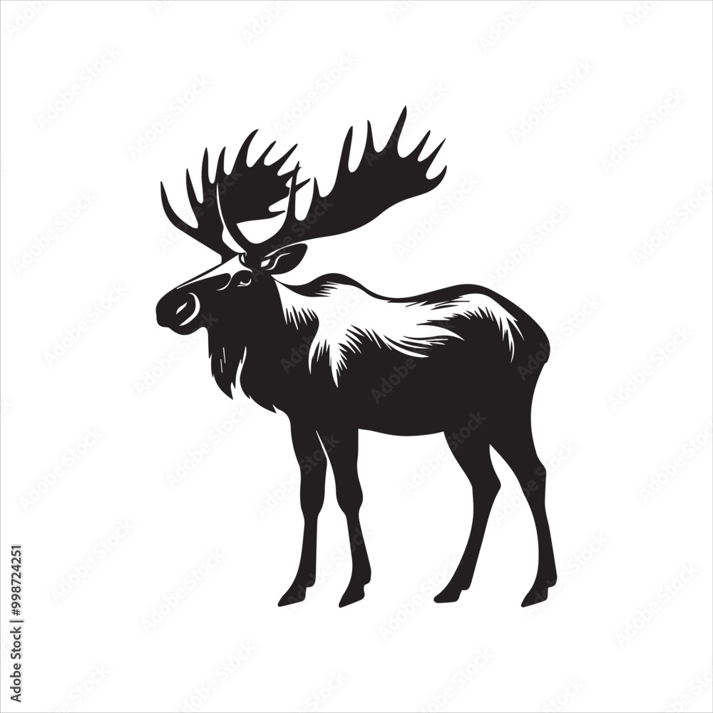 Fototapeta premium deer silhouette vector illustration, 