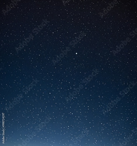 A starry night sky with numerous small white dots representing stars, set against a dark blue background