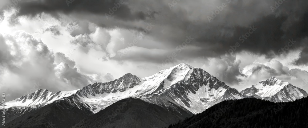 Majestic Mountains in Black and White Majestic Mountains in Black and White