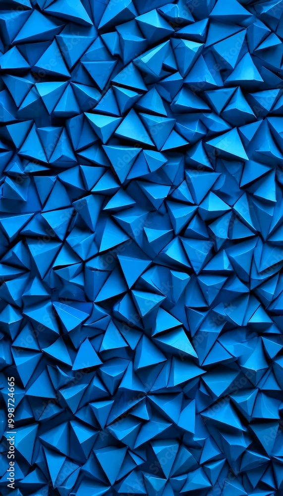 a blue geometric pattern composed of numerous triangular shapes, creating a visually striking and abstract design a blue geometric pattern composed of numerous triangular shapes, creating a visually striking and abstract design