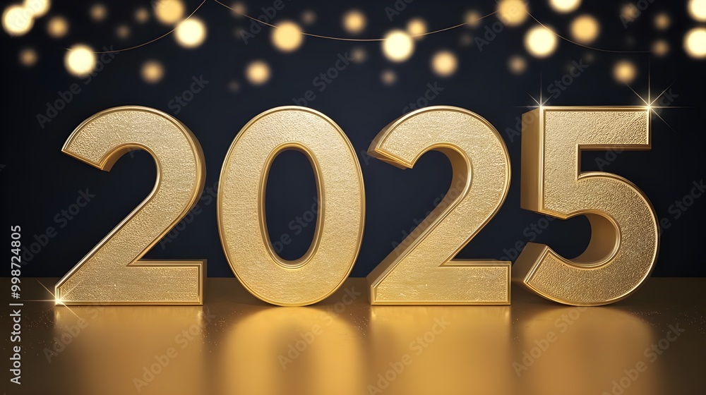 Golden 2025 New Year Celebration 3D Rendering Golden 2025 New Year Celebration 3D Rendering