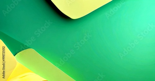 a vibrant abstract composition of overlapping yellow and green shapes, creating a dynamic and visually striking scene photo