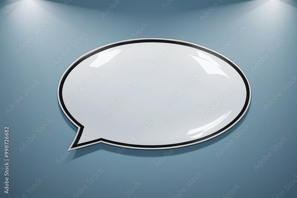 a close up of a speech bubble on a wall with spotlights a close up of a speech bubble on a wall with spotlights
