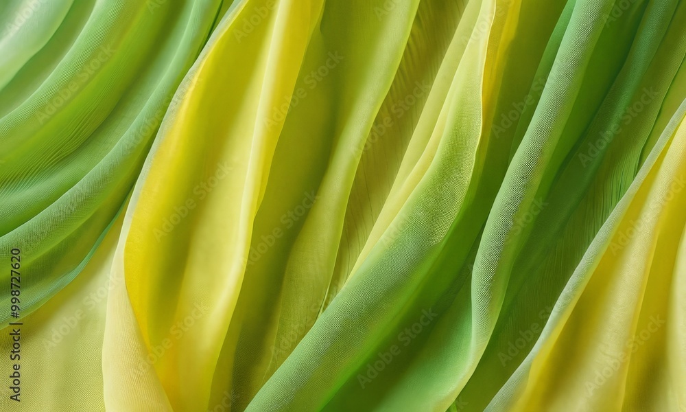 a close-up view fabric with a vibrant green and yellow color scheme, featuring curved and flowing lines that create a sense of movement and texture a close-up view fabric with a vibrant green and yellow color scheme, featuring curved and flowing lines that create a sense of movement and texture